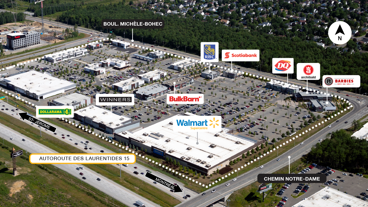 SmartCentres Blainville property map showing highway accessibility 