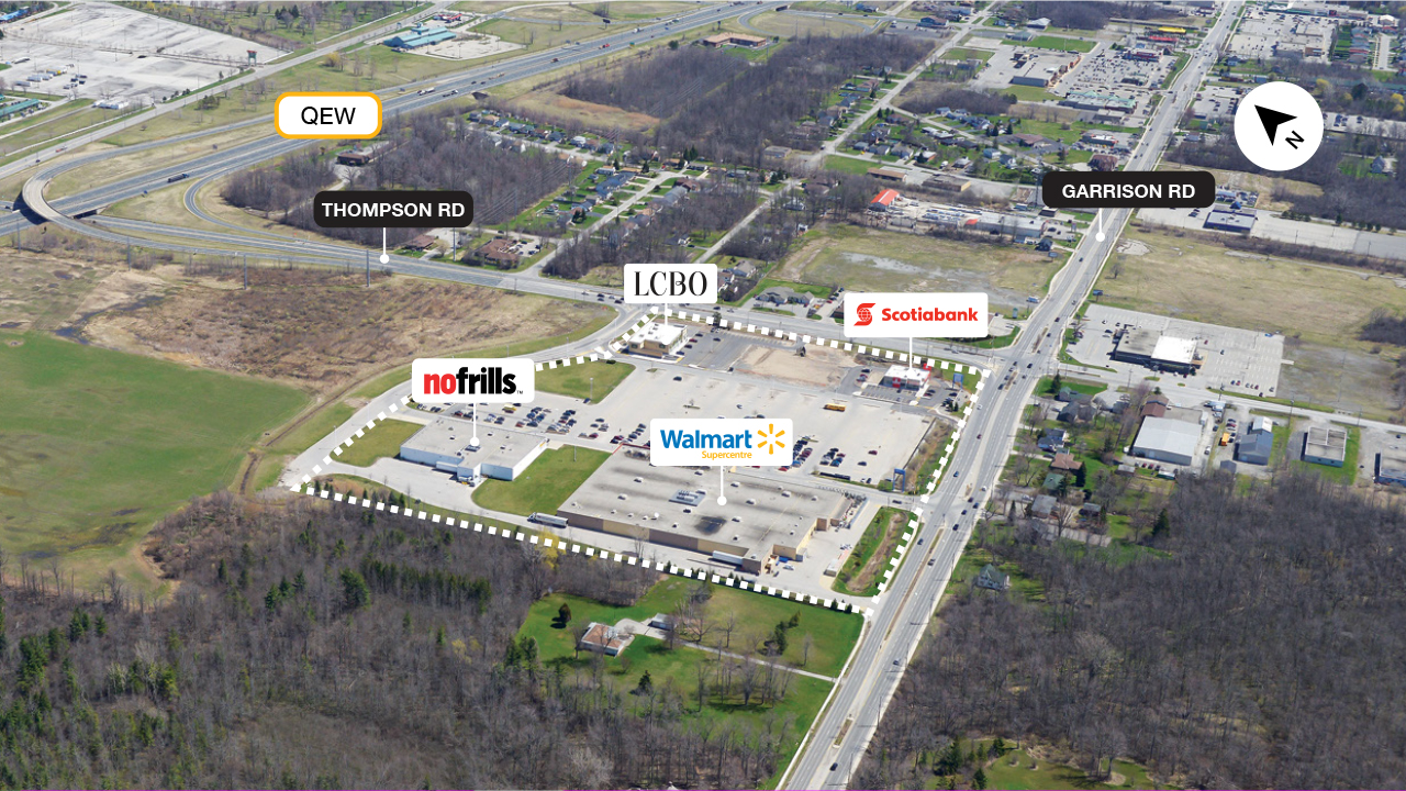 SmartCentres Fort Erie property map detailing affordable retail stores 