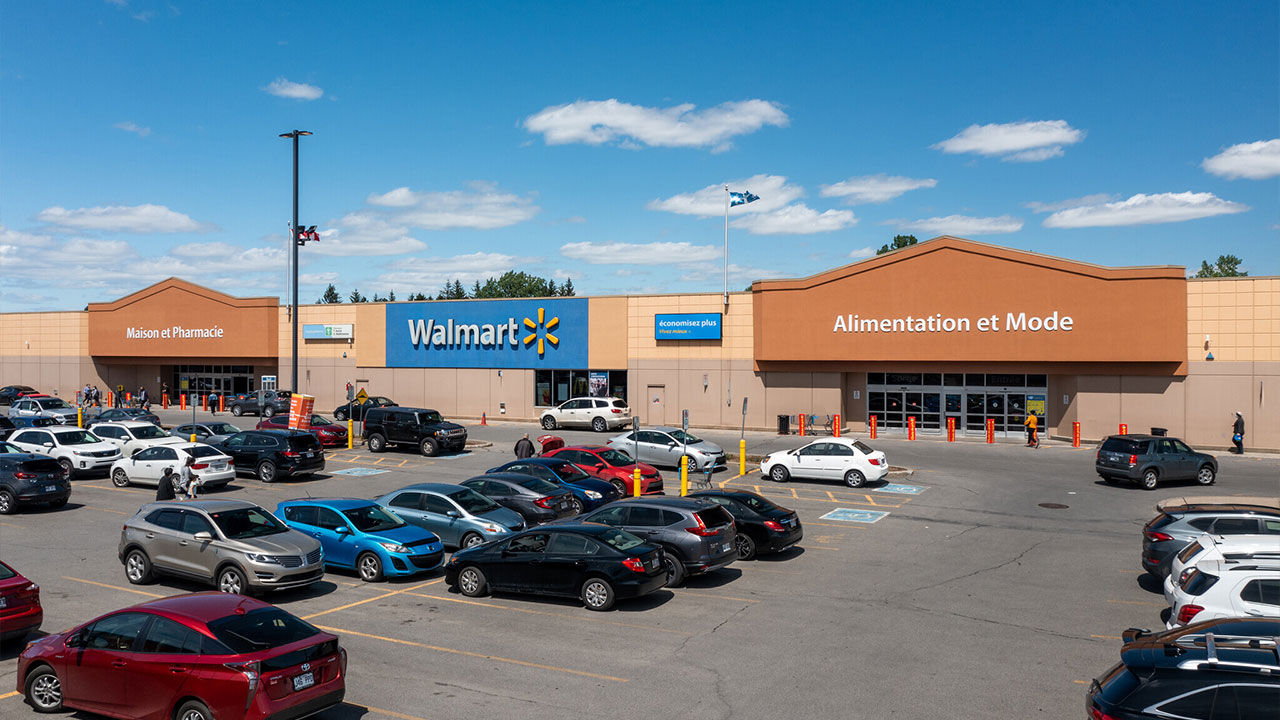 Photo of the Walmart home store and pharmacy at the SmartCentres Laval East retail property 