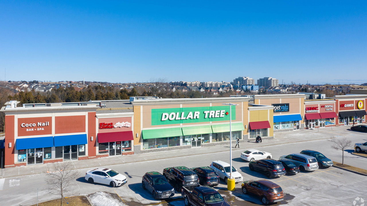 Photo of a dollar store and personal care services in Oshawa, Ontario with available space for lease at the SmartCentres commercial property 